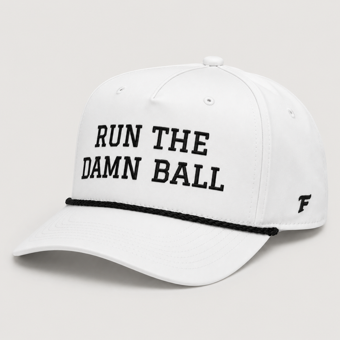 Run The Damn Ball Football Hat (White Edition)
