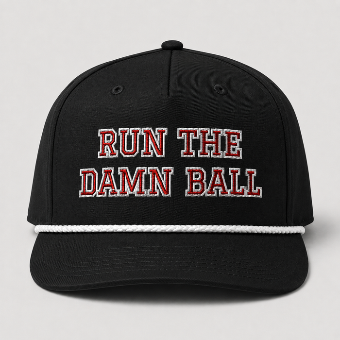 Run The Damn Ball Football Hat (Black Edition)