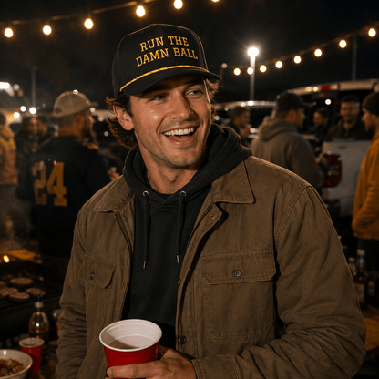 Run The Damn Ball Football Hat (Black Edition)