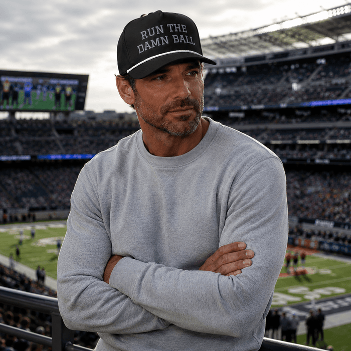 Run The Damn Ball Football Hat (Black Edition)