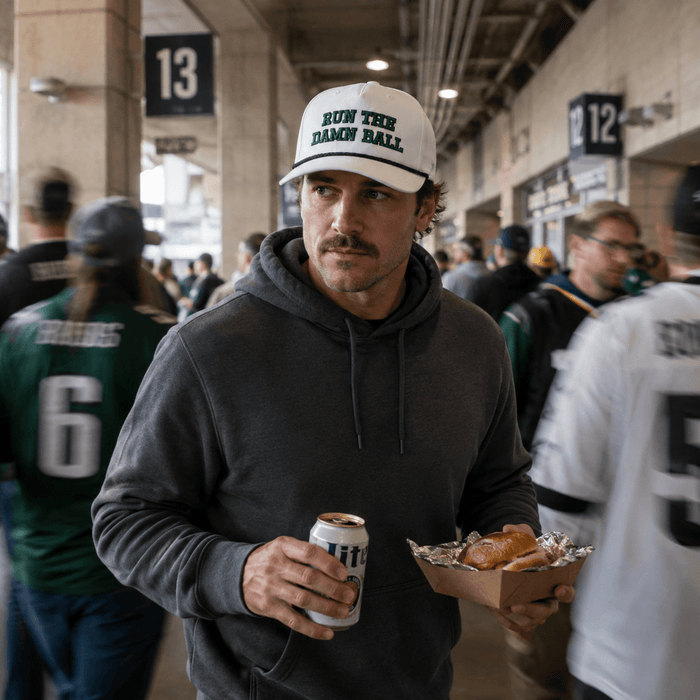Run The Damn Ball Football Hat (White Edition)