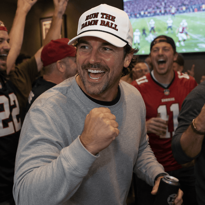 Run The Damn Ball Football Hat (White Edition)