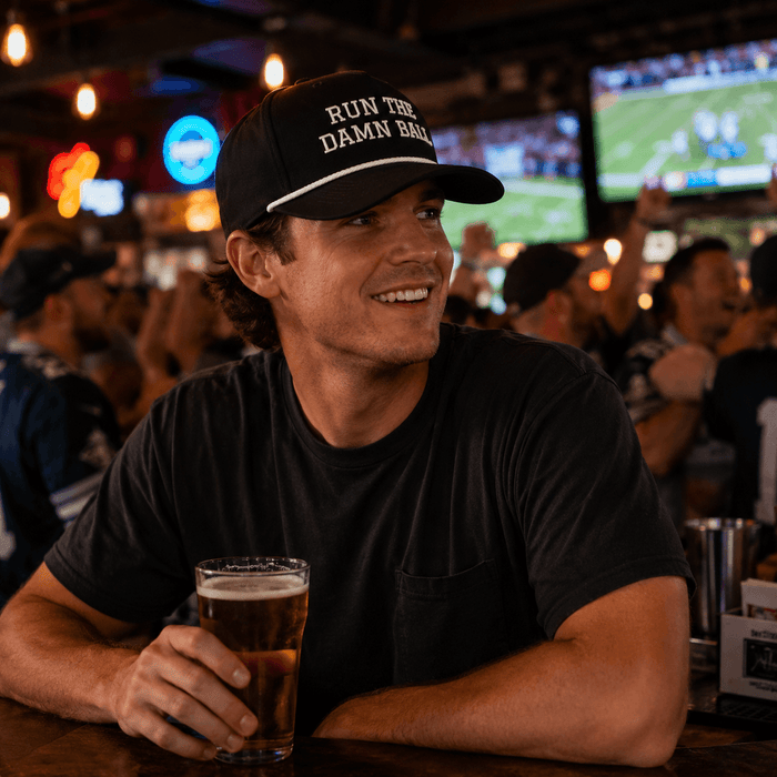 Run The Damn Ball Football Hat (Black Edition)